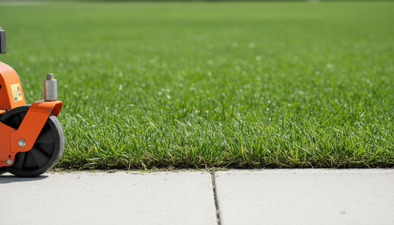 Trimmed lawn edges detail