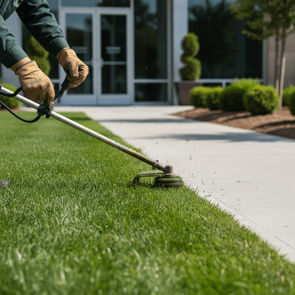 Detail work on a lawn edge